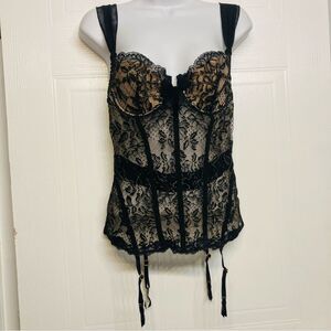 Victoria's Secret Very Sexy Vintage Garter Snaps Sheer Teddy‎ Lingerie 34B Black